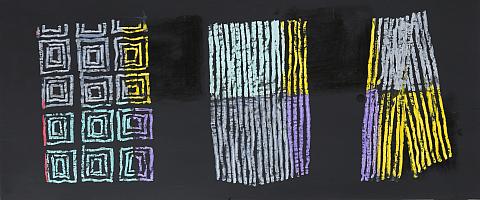 O.T. | 2019 | Ritzung | Acryl Wachskreide Papier | 22x50cm